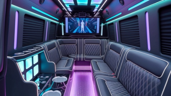 party bus rental interior